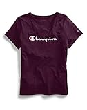 Champion womens Classic Jersey Short Sleeve Tee T Shirt, Venetian Purple - Champion Graphic, Medium US