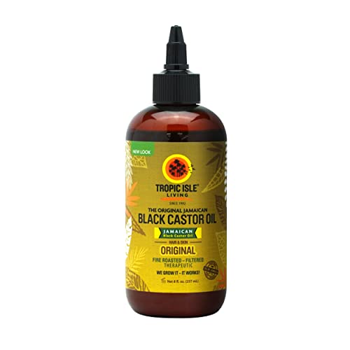 Tropic Isle Living Jamaican Black Castor Oil - Plastic PET Bottle 8oz | For Hair Growth Oil, Skin Conditioning, Eyebrows & Eyelashes, Scalp and Nail Care