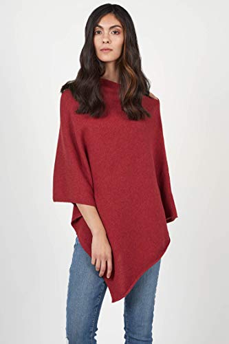 Indigenous Women's Organic Cotton Sustainable Essential Poncho | Ethical Fair-Trade Ruby Red