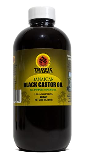 Tropic Isle Living Jamaican Black Castor Oil - Plastic PET Bottle 8oz | for Hair Growth Oil, Skin Conditioning, Eyebrows & Eyelashes, Scalp and Nail Care