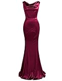 MUXXN® Women's 30s Brief Elegant Mermaid Evening Dress (S, Burgundy)