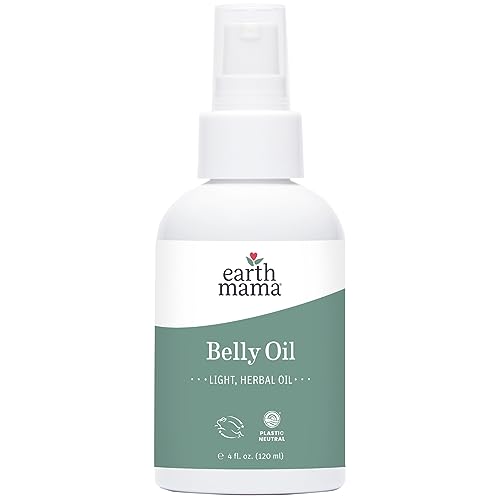Earth Mama Belly Oil to Help Ease Skin and Stretch Marks, 4-Fluid Ounce