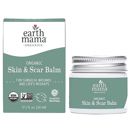 Earth Mama Organic Skin & Scar Balm | Surgical Wound & C-Section Recovery Skin Care, Pregnancy Stretch Mark Scar Treatment with Tamanu Oil & Gotu Kola