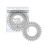 invisibobble Power Traceless Spiral Hair Ties - Pack of 3 Crystal Clear - Strong Elastic Grip Coil Hair Accessories for Active Women - No Kink, Non Soaking - Gentle for Girls Teens and Thick Hair