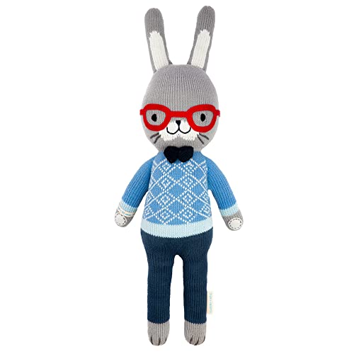cuddle + kind Benedict The Bunny Little 13' Hand-Knit Doll – 1 Doll = 10 Meals, Fair Trade, Heirloom Quality, Handcrafted in Peru, 100% Cotton Yarn