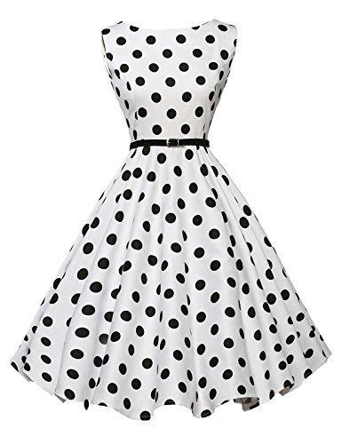 GRACE KARIN Polka Dots Retro Swing Dresses for Women Size M F-6