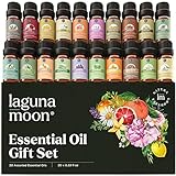 Essential Oils Set - 100% Natural for Diffusers, Humidifiers, Massages, Aromatherapy, Candle Making, Skin & Hair Care - Peppermint, Tea Tree, Lavender, Eucalyptus, Lemongrass (20 glass bottles x 10mL)