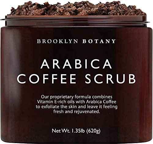 Brooklyn Botany Arabica Coffee Body Scrub - Moisturizing and Exfoliating Body, Face, Hand, Foot Scrub - Fights Stretch Marks, Fine Lines, Wrinkles - Great Gifts for Women & Men - 620 g